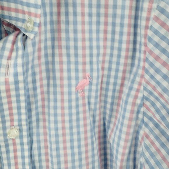 TBBC Pastel Gingham Stretch Button-Down Shirt Preppy Cotton Blend Size 7 - Picture 5 of 6